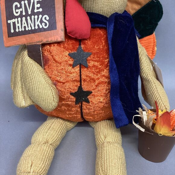 Sunset Bay Seasonal Turkey Pilgrim Plush Shelf Sitter #C5959 - 28” - Picture 5 of 15